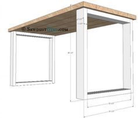 I'm building this for a laundry folding table. My clothes hampers will roll underneath & leave space to finally fold & put away...YEAH!   Desk plans and tutorial from @Sawdust Girl.i would leave out the x to save effort #outdoorwood Wood Desk Plans, Diy Wood Desk, Diy Office Desk, Diy Desk Plans, Reclaimed Wood Desk, Wood Table Diy, Desk Plans, Diy Office, Diy Holz