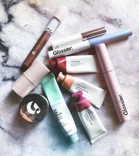 b🌵 on Instagram: “full face of @glossier but forgot to add in future dew to the #flatlay ✨ I also used stretch concealer in G6, cloud paint in dusk for a bit…” Future Dew, Stretch Concealer, Cloud Paint, Glossier Cloud Paint, Cloud Painting, Full Face, Beauty Essentials, Concealer, Paint Colors