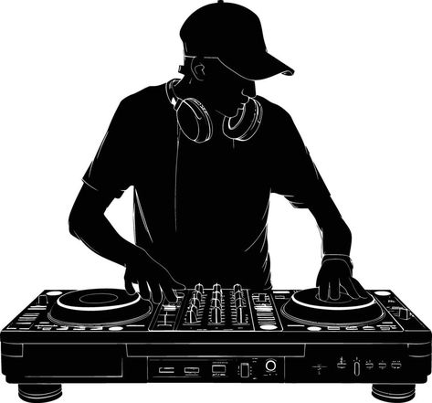 AI generated Silhouette DJ Controller black color only Dj Clipart, Dj Vector, Dj Press Kit, Dj Png, Dj Template, Dj Background Hd, Dj Background Hd Photo, Dj Background, Logo Dj