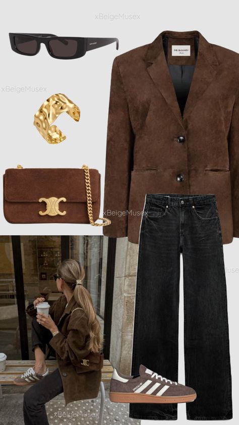 #suede #blazer #jacket #outfit #brown #beige #crescent #shoulderbag #businessoutfits #to #style #corporatestyle #womanbusinessoutfits #fashion #officestyle #ootd #fashionista #chic #corporatefashion #careerfashion #fall #outfit #2024fallfashion #fallnails #basic Brown Blazer Outfit, Suede Jacket Outfit, Outfit Brown, Corporate Fashion, Corporate Style, Suede Blazer, Career Fashion, Blazer Outfit, Brown Blazer