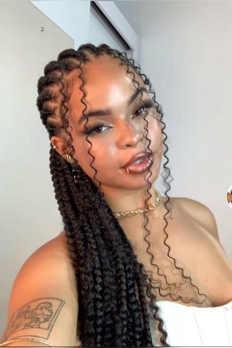 Styling Braids Black Women, Long Cornrows Braids, Graduation Braids, Gana Braids, Goddess Cornrows, Ghana Braids Cornrows, Cornrows With Extensions, Two Cornrow Braids, Cute Cornrows