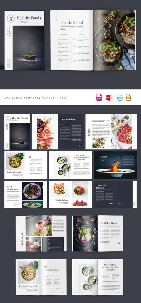 Food Magazine Design Layouts, Food Portfolio Design, Food Catalogue Design Layout, Magazine Food Layout, Magazine Layout Design Food, Food Brochure Design Layout, Magazine Food Design, Food Magazine Layout Design Creative, Food Catalog Design Layout