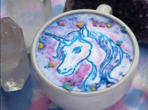 Brooklyn Coffee Shop, Unicorn Food, Unicorn Coffee, Unicorn Stuff, Unicorns And Rainbows, Real Unicorn, Unicorn Magic, Unicorns And Mermaids, Unicorn Foods