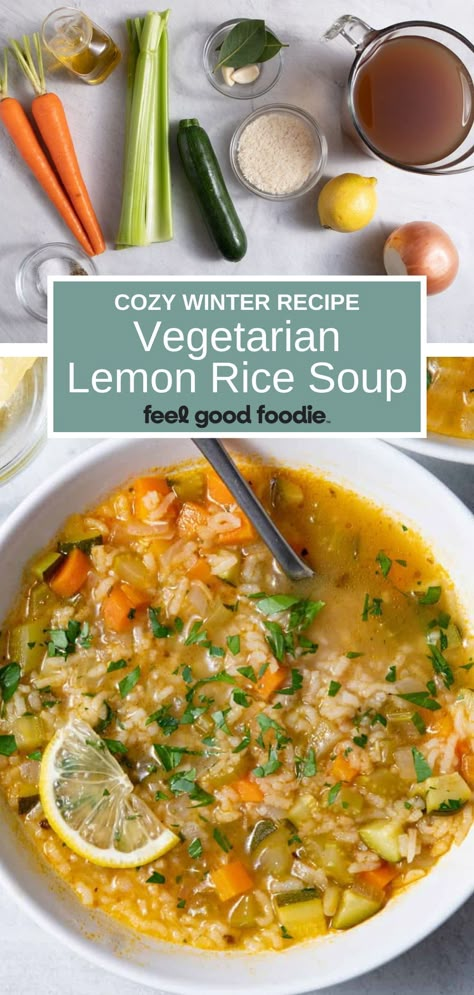 Vegetarian Soups For Colds, Vegetarian Rice Soup Recipes, Soup For Colds Vegetarian, Rainy Day Vegetarian Dinner, Soup With Brown Rice, Summer Soup Recipes Vegetarian, Veggie And Rice Soup, Vegetarian Sick Soup, Soup For Sickness Vegetarian