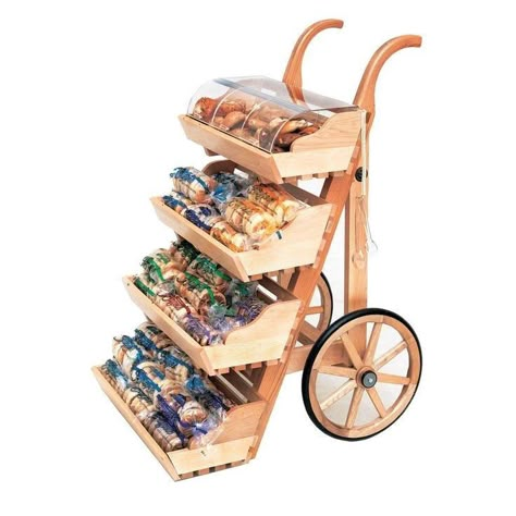 Folding Shelves For Craft Show, Display Cart On Wheels, Bakery Cart, Candy Store Display, Market Cart, Vendor Cart, Gerobak Dorong, Farmers Market Display, Snack Cart