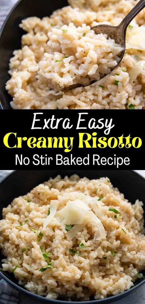 Quick Risotto Recipe, Baked Risotto Recipes, Quick Risotto, Dairy Free Risotto, Mamagourmand Recipes, Oven Risotto, Risotto Recipes Chicken, Baked Risotto, Rice Bake Recipes