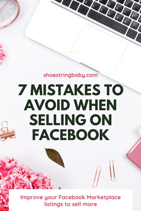 Selling on Facebook Marketplace? Check out these common mistakes to increase your chances of making money on Facebook Marketplace. Facebook Marketplace is a great place to sell used online! #shoestringbaby #facebookmarketplace #thrift https://shoestringbaby.com/facebook-marketplace-selling-tips/ How To Sell On Marketplace, How To Sell Items On Facebook Marketplace, What To Sell On Facebook Marketplace, Tips For Selling On Facebook Marketplace, Best Things To Sell On Facebook Marketplace, Selling On Marketplace, Facebook Marketplace Tips, Selling On Facebook Marketplace, Facebook Marketplace Format