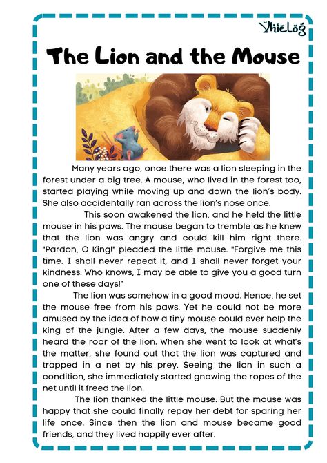 Short stories for kids #shortstories #storiesforkids #educationaltools #educationaltoolsforkids #printables The Lion And The Mouse, English Story Books, Lion And The Mouse, Family Bonding Activities, Powerpoint Tutorial, Short Stories For Kids, Study English, Bonding Activities, English Story