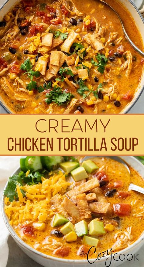 Creamy Chicken Tortilla Soup, Chicken Tortilla Soup Recipe, Chicken Tortillas Soups Recipe, Tortilla Soup Recipe, Fall Soup Recipes, Homemade Soup Recipe, Yard House, Best Soup, Best Soup Recipes