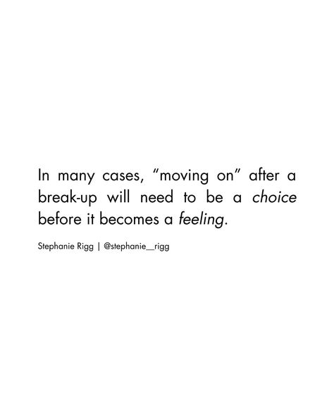 If you want to feel empowered after a break-up, treat moving on as a choice you can make rather than a feeling you should have. PS. I’ve got a brand new free quiz titled Which Break-Up Stage Are You In — comment QUIZ below and I’ll send you the link! ❤️‍🩹 Quotes For A Break Up Moving On, Quotes About Breaking Up With Someone, Getting Over A Breakup Quotes Moving On, After A Break Up Quotes, Motivational Quotes After A Breakup, Break Up Quotes And Moving On, Whatsapp Status Ideas, Moving On After A Breakup, Status Ideas