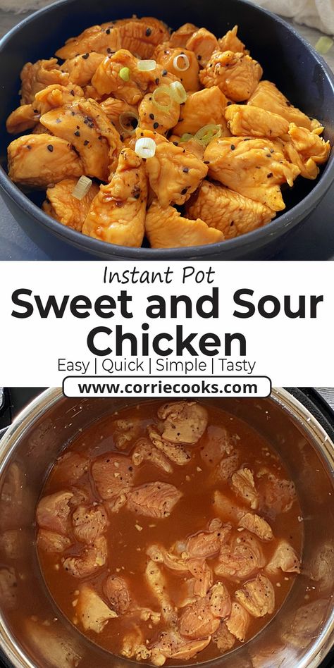 Instant Pot Sweet and Sour Chicken—tender bites of chicken, sweet pineapple chunks and colorful bell peppers served with a sweet and sour sauce. All made in one pot, your Instant Pot. Instant Pot Sweet And Sour Chicken, Chicken Tender Bites, Chicken Tenders Instant Pot, Instant Pot Steamed Vegetables, Pulled Pork Crockpot, Ham Crockpot, Perfect Chicken Wings, Sweet And Sour Chicken Recipe, Instant Pot Duo Crisp