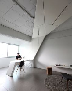 Futuristic Apartment, Futuristic House, Live Work Space, Futuristic Interior, False Ceiling, Reception Desk, Minimalist Interior, Office Interior Design, Office Interior