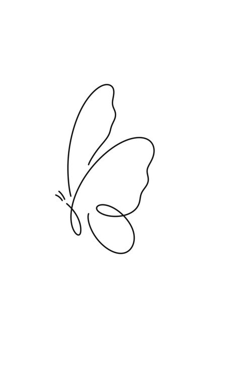 Line Easy Drawing, Cute One Line Drawings, Easy Line Sketches, Minimalist Outline Art, Butterfly Lines Tattoo, Tattoo Ideas Aesthetic Simple, Single Line Butterfly Drawing, Line Art Design Butterfly, Line Art Illustration Design