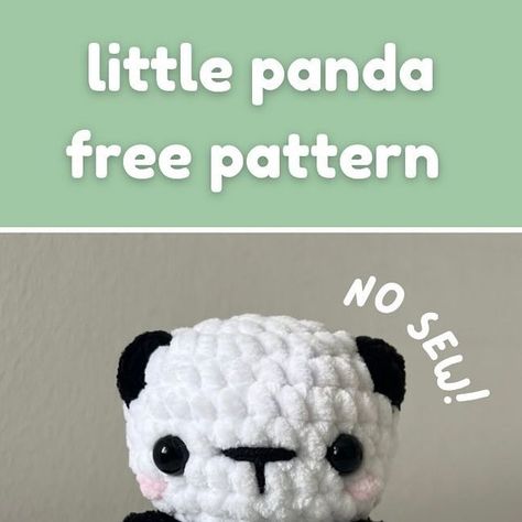 Cora on Instagram: "Free little panda pattern!  As a thank you (!!) for 2,000 followers, here’s a free no sew chonky little panda pattern 🐼🐼  Any questions just let me know, l’m happy to help!  Blush is of course optional and i recommend not over stuffing the bottom. Make sure it’s flat so that he can  stand 🙂  Thank you to anyone who uses this pattern 🩷🩷  #crochet #crochetinspiration #crochetpattern #freepattern" Crochet Inspo Free Pattern, Free Woobles Patterns, Crochet New Sew Amigurumi, Crochet Projects No Sew, Crochet 30 Minutes Free Pattern, Crochet Mini Panda, Cute Mini Amigurumi Free Pattern, Crochet Pattern Plushies, Panda Pattern Crochet