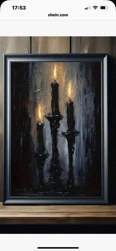 Dark Themed Paintings, Black Water Colour Painting, Painting Ideas Dark Aesthetic, Gothic Painting Ideas On Canvas, Black Acrylic Painting Ideas, Dark Canvas Paintings, Black Background Painting Acrylic, Creepy Painting Ideas, What To Paint On A Black Canvas