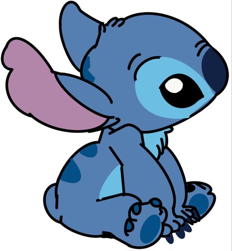 Stitch Cartoon Drawing, Cute Stitch Drawings, Cartoon Art Stitch, Stitch Drawings, Stitch Png, Stitch Sitting Down, Kawaii Disney Stitch, Stitch Disney Clipart, Stitch Transparent Background