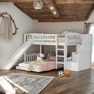 Nestfair Full Over Full WoodBunk Bed with Roof - On Sale - Bed Bath & Beyond - 35454757 Brother Bunk Beds, Toddler Boys Bedroom Themes, Bunk Bed Steps, Sisters Bedroom, Twin Beds For Boys, Unique Bunk Beds, Bunk Beds For Girls Room, Small Bedroom Layout Ideas, Kids Room Bunk Beds