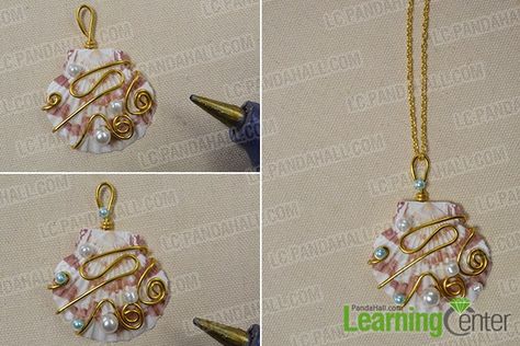 Add some pearl beads to the shell with plastic gun as the pictures show. Diy Jewelry Tools, Sea Shell Jewelry, Crafting Wire, Puka Shell Necklace, Beach Necklace, Beach Necklaces, Seashell Jewelry, Puka Shell, Women Diy