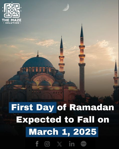 Ramadan 2025 is anticipated to commence on either Friday, February 28, or Saturday, March 1. This marks a shift of 11 days earlier in the Gregorian calendar compared to the start of Ramadan in 2024. The timing of Ramadan varies each year, as it generally advances by about 11 days annually due to the lunar calendar's shorter cycle. #Ramadan2025 #IslamicCalendar #LunarCalendar #RamadanDates #HolyMonth Ramadan 2025, Ramadan Dates, Gregorian Calendar, Islamic Calendar, Lunar Calendar, March 1st, March 1, The Start, Last Day