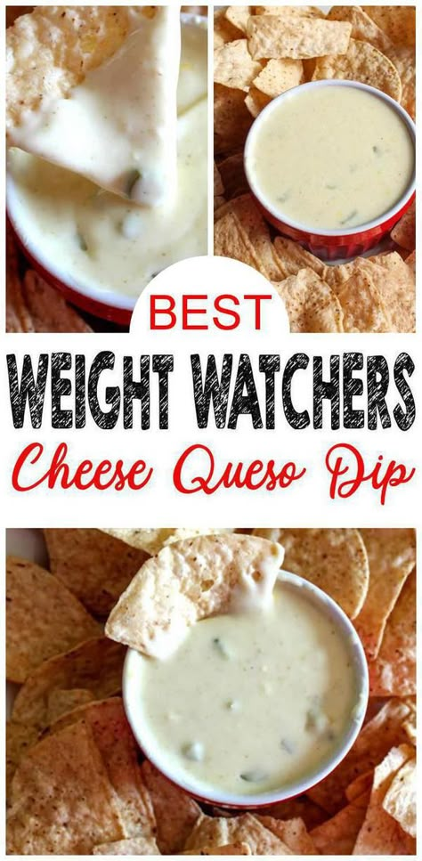 Ww Friendly Super Bowl Snacks, Ww Tortilla Chips, Weight Watchers Tortilla Chips, Ww Super Bowl Recipes, Weight Watchers Super Bowl Recipes, Queso Dip Easy, Ww Appetizers, Weight Watchers Appetizers, Appetizers Easy Dips