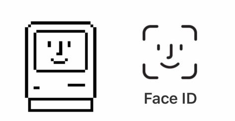 Face ID logo resurrects a classic Macintosh icon | Cult of Mac Vintage Textiles Patterns, Rebranding Logo, Lawyer Logo, Castle Tattoo, Semi Pro, Character Logo, Original Iphone Wallpaper, Face Icon, Design Theory