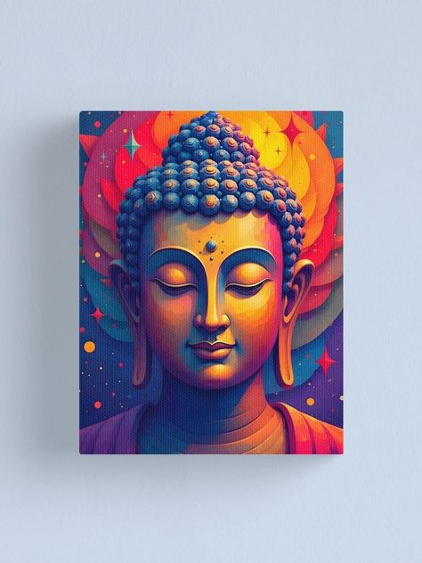 "Vibrant Abstract Colorful Modern Art Buddha Painting" Canvas Print for Sale by Dev-Ang | Redbubble Buddha Murals Wall Art, Buddha Canvas Art, Colorful Modern Art, Buddha Painting Canvas, Buddha Canvas, Art Buddha, Buddha Artwork, Buddha Wall Art, Buddha Art Painting