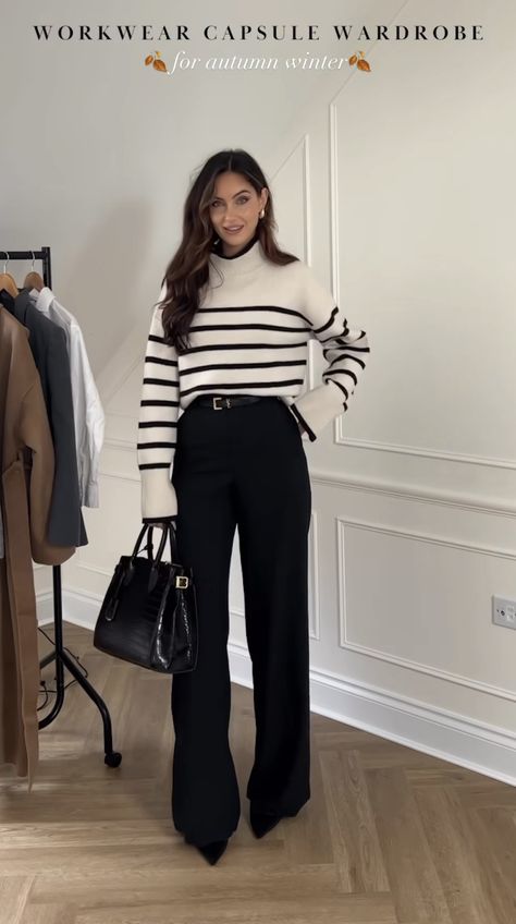 December Office Outfit, Smart Wide Leg Trousers Outfit, 2025 Corporate Fashion, Office Chic Outfit Winter, Business Casual Outfits For College Girl, Women’s Business Wear Winter, Work Outfits Women No Heels, Winter Office Attire Women, Office Winter Outfits Women Work Clothes