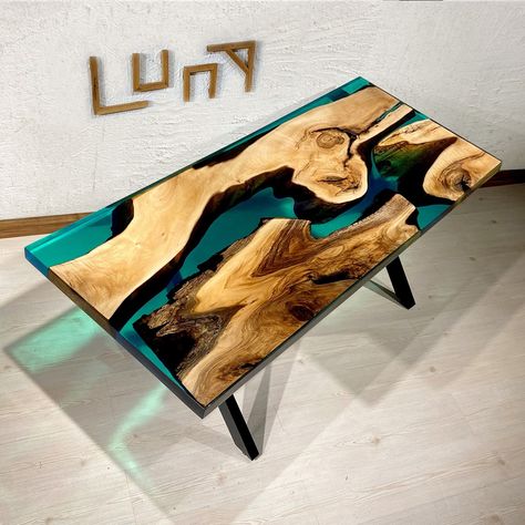 Live Edge River Table, Club Table, Dining Table Epoxy, Epoxy River Table, Epoxy Dining Table, Wood Resin Table, Table Resin, Table Live Edge, Table Epoxy