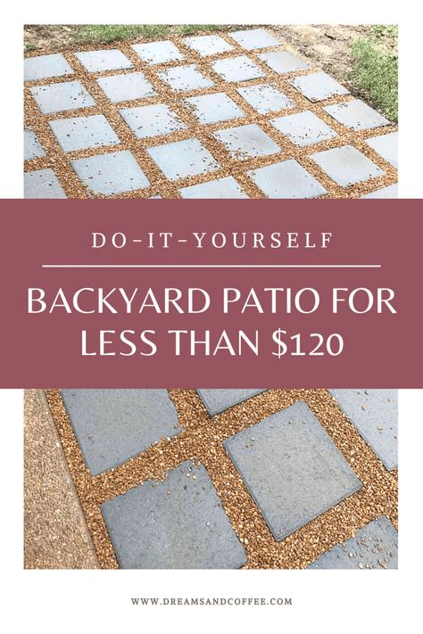 How to Build a DIY Patio for Under $120 | Outdoor Spaces Pavers Diy, Diy Patio Pavers, Easy Patio, Pavers Backyard, Diy Backyard Patio, Outdoor Patio Diy, Cheap Patio, Patio Pavers, Budget Patio