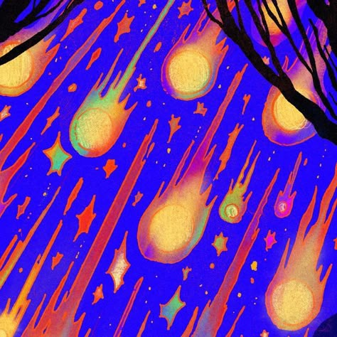 Star Abstract Art, Colourful Sky, Non Duality Art, Comet Art, Spark Illustration, Star Aesthetic, Falling Star, The Sky Is Falling, Star Illustration