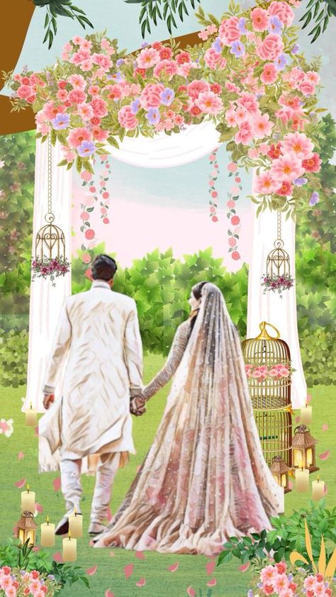 Wedding invitation/ wedding video invitation | #wedding #portrait #illustration #weddingday #affiliate Nikkah Invite Template, E Invite For Wedding, Nikkah Couple Illustration, Nikkah Cards Invitations Template, E Invites Engagement Design, Digital Nikkah Invites, Nikkah Invitation Video, Wedding Card Design Pakistani, Wedding E Invitations Design