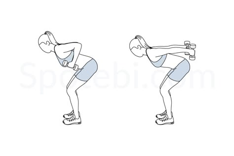 Dumbbell triceps kickback exercise guide with instructions, demonstration, calories burned and muscles worked. Learn proper form, discover all health benefits and choose a workout. https://www.spotebi.com/exercise-guide/dumbbell-triceps-kickback/ Tricep Kickbacks How To, Spotebi Workout, Dumbbell Tricep Kickbacks, Bicep And Tricep Workout On Cable Machine, Tricep Brachii Workout, Dumbbell Overhead Tricep Extension, Push Workout, Ab Workout Challenge, Tricep Kickback