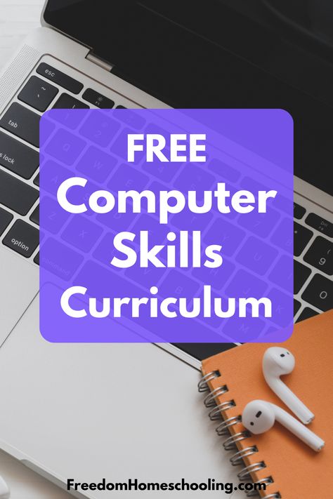 Free computer skills curriculum for every grade and all ages. Includes general computer skills, typing, programing, coding, software, and much more. Computer Literacy Skills, Computer Science Curriculum, Digital Skills To Learn, Computer Skills Learning, Computer Skills Basic, Computer Project Ideas, Free Educational Websites, Homeschool Electives, Typing Lessons