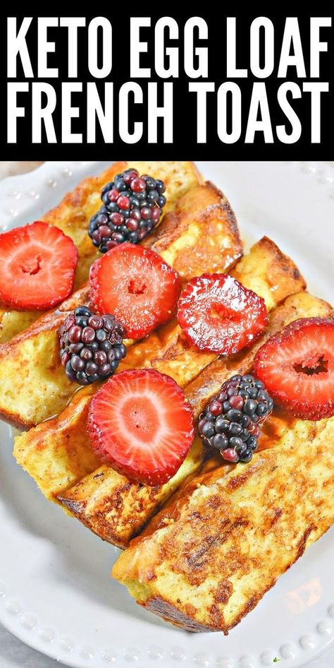 French Toast Egg Bake, Keto Egg Loaf, Egg Loaf Recipe, Oven French Toast, Oven Baked French Toast, Keto French Toast, Egg Loaf, Gluten Free French Toast, Keto Bakery