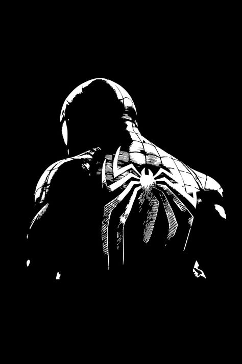 Black And White Spiderman, Appreciation Aesthetic, White Spiderman, Spiderman Pfp, Spiderman Noir, Spiderman T Shirt, Black Spider Man, Artsy Phone Cases, Spiderman Comic Art