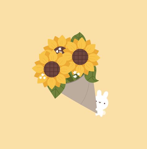 Yellow Drawing Ideas, Flower Illustration Aesthetic, Yellow Flowers Drawing, Yellow Flowers Aesthetic, Stickers Drawing, Sunflower And Daisy, Sticker For Planner, Cute Flower Drawing, Yellow Icon