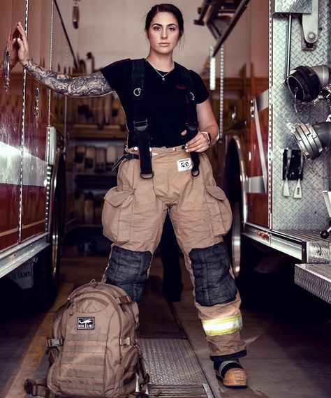 Presley Pritchard on Instagram: “Sometimes God has to take it all from you to show you who you really are without it. - I’ve spent so much time placing my identity in my…” First Responder Photography, Women Firefighters, Firefighter Equipment, Firefighter Women, Firefighter Photography, Fire Medic, Girl Firefighter, Firefighter Pictures, Fire Wife