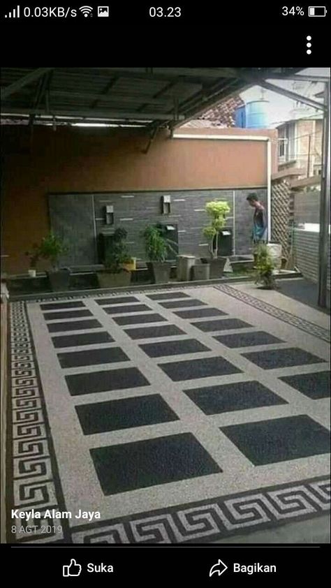 Carport Tiles Design, Car Park Tiles Design, Car Porch Floor Tiles Design Modern, Carport Tiles Floors, Car Porch Marble Floor Design, Balcony Granite Flooring Ideas, Stone Pathway Acnh, Porch Marble Floor Design, Car Parking Design Home Tiles