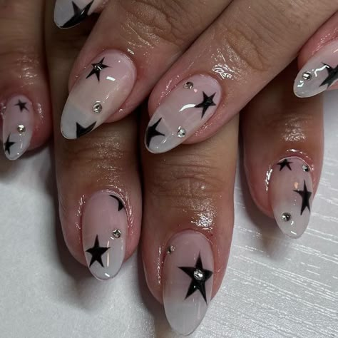 Star Acrylic Nails, Punk Nails, Minimal Nails, Simple Acrylic Nails, Pretty Gel Nails, Dope Nail Designs, Soft Nails, Gem Nails, Short Acrylic Nails Designs