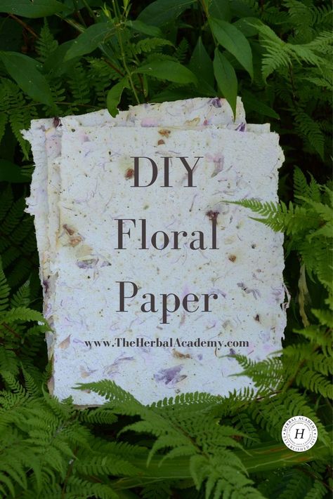 Dried Flower Paper, Make Own Paper, Papermaking Diy, Recycler Diy, Diy Handmade Paper, Paper Making Kit, Handmade Stationary, Herbal Academy, Homemade Paper