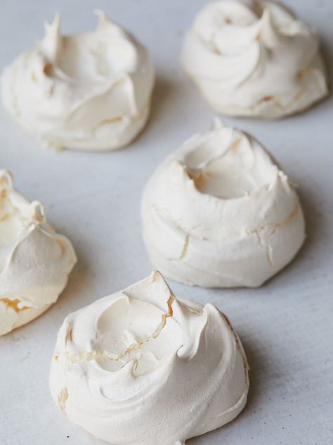 Easy Meringues Recipe | Saveur Easy Meringue Recipe, Meringues Recipe, Easy Meringues, How To Make Meringue, Whipped Yogurt, French Meringue, Meringue Desserts, Meringue Recipe, Homemade Goodies