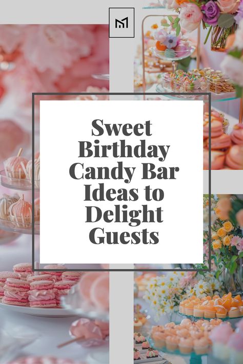 Transform your birthday party into a Candyland adventure with a colorful and enticing candy bar. Offer a variety of candies, chocolates, and sweet treats displayed in vibrant containers and jars. Add playful signage and themed decorations to delight guests of all ages. Candy Bar For Sweet 16 Party, Candy Birthday Board Ideas, Pastel Candy Table Ideas, Birthday Candy Bar Ideas, Party Candy Table Ideas, Candy Bar Ideas Birthday, Candy Bar Ideas For Parties, Candy Bar Sayings For Birthday, Candy Table Ideas Birthday