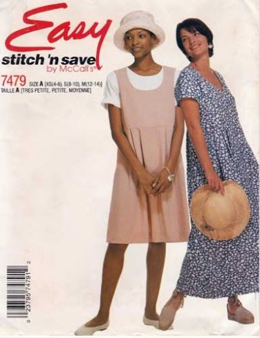 Women's Pullover Empire Dress Sewing Pattern Misses' Size 4-6-8-10-12-14 McCall's 7479 New Look Dress Patterns, Jumper Dress Pattern, Jumper Sewing Pattern, Mccalls Patterns Dress, Mccalls Patterns Vintage, Jumper Patterns, Mccalls Sewing Patterns, Empire Dress, Fashion Sewing Pattern