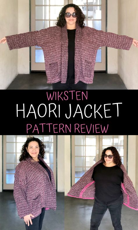 Wiksten Haori Jacket Pattern Review: oversized Haori (not Kimono!) style jacket #sewingpatterns #kimonojacket #haori Kimono Jacket Pattern Free, Kimono Jacket Sewing Pattern, Wiksten Haori, Haori Pattern, Kimono Jacket Pattern, Sew Upcycle, Quilted Coat Pattern, Tops To Sew, Refashioning Clothes