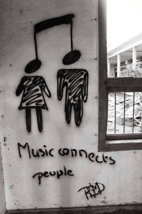 Music connects people Music Connects People, Music Notes, Graffiti, Musical, Music