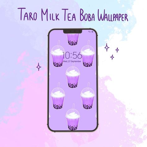 Tea Phone Wallpaper, Milk Tea Background, Bubble Tea Wallpaper, Tea Background, Taro Bubble Tea, Taro Milk Tea, Orange Juice Drinks, Tea Wallpaper, Boba Milk Tea