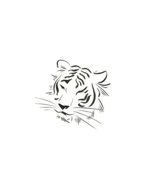 If you’re looking for something that will make you look badass, a simple tiger tattoo is definitely the way to go. Tiger Outline, Tiger Face Tattoo, Tiger Head Tattoo, Big Cat Tattoo, Tiger Tattoos, Face Outline, Tiger Tattoo Design, Detailed Tattoo, Tiger Face