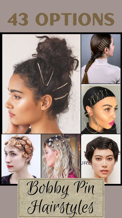 Bobby Pin Hairstyles Hair Pin Hairstyles Short Hair, Decorative Bobby Pin Hairstyles, Pearl Bobby Pins Hairstyle, Accessorized Hairstyles, Cute Bobby Pin Hairstyles, Bobby Pin Hairstyles For Short Hair, Hairstyles With Bobby Pins, Bobby Pins Hairstyles, Short Curly Hair Updo