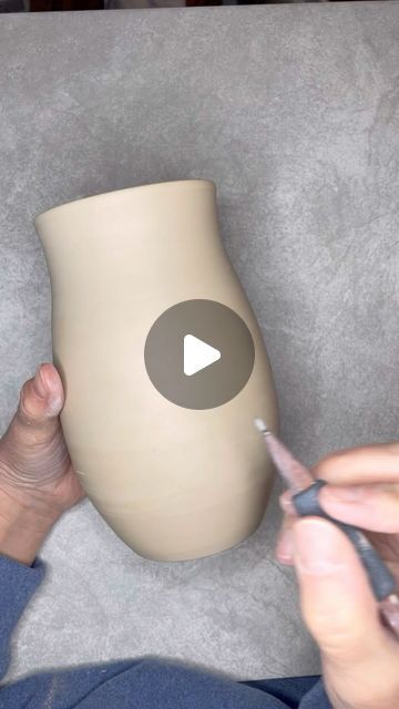 Cherie Johnson on Instagram: "Carving some pretty little vines today! Using my @diamondcoretools L3 and P1 tools to carve the petals and the vines. I will inlay underglaze in the carving and glaze the handle and rim later in the process. I do love carving!🌿💛 . . . . #mugcarving #carving #potterycarving #diamondcoretools #mugshotmonday #vines #potteryreels #potteryprocess #ceramicmug #pottery #potterylove #handmade #handmademug #potteryprocessvideo #potterymug #carvingflowers #ceramiccarving #carvingclay #clay #carvingart #potterywheel #lovewhatyoudo #coffeemug #handthrown #madeinpa #muddycreekpottery" Carving On Clay, Carved Pottery Vase, Ceramics Carving, Surface Decorations, Clay Carving, Pottery Carving, Carved Pottery, Ceramic Vases Design, Vases Design