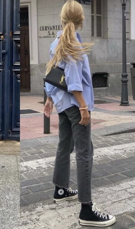 Casual Chique Stijl, London Outfit, Black Converse, Outfits With Converse, Minimal Outfit, Wardrobe Tips, Looks Street Style, Outfits Chic, Nice Style